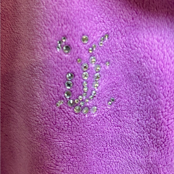 Juicy Couture Velour Tracksuit Hoodie Purple Lavender Size Medium Y2K - Picture 7 of 9